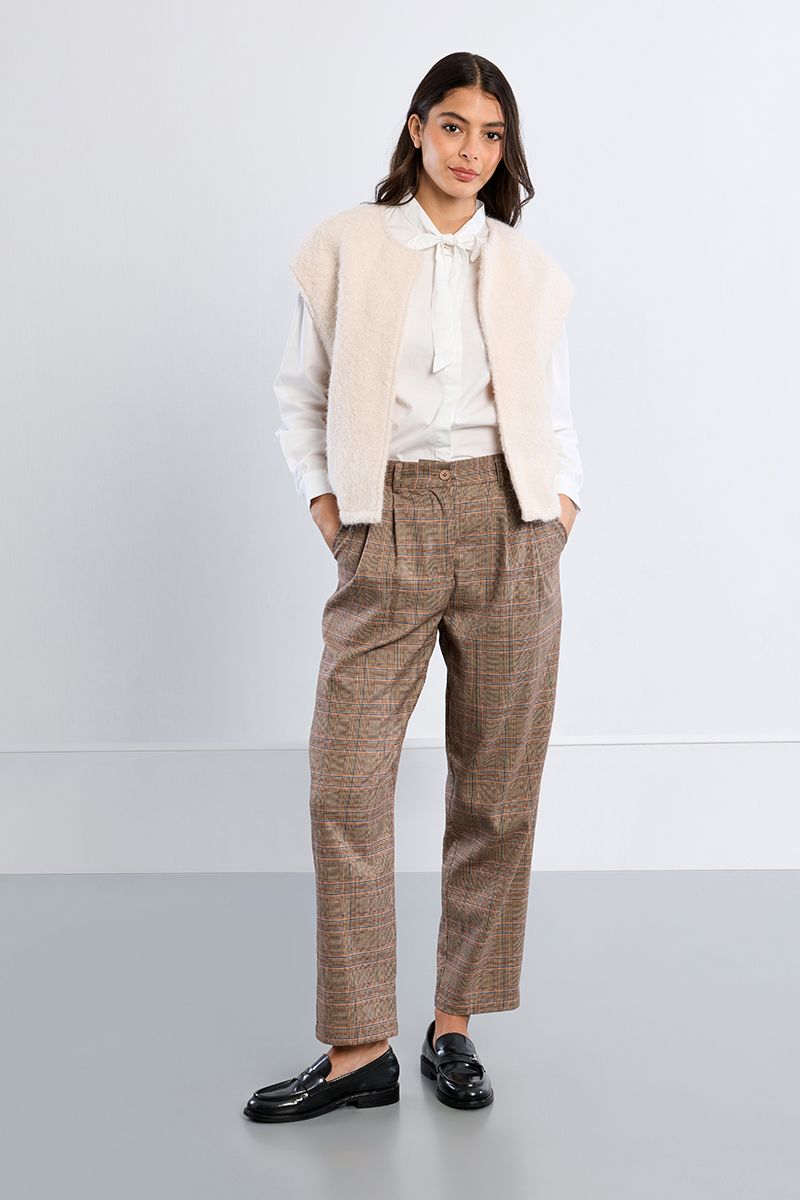 Pantalon carotte à carreaux – Multicolore – Lili Sidonio – Image 4