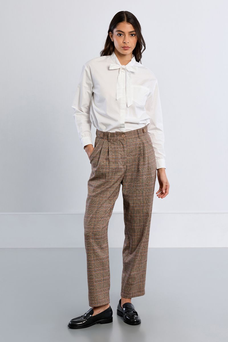 Pantalon carotte à carreaux – Multicolore – Lili Sidonio