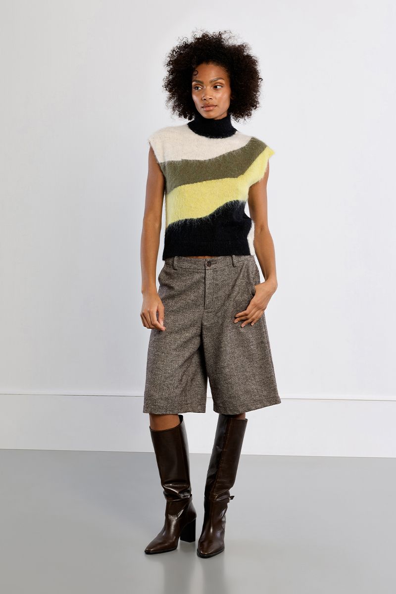 Pull sans manches col roulé tie & dye – Vert citron – Lili Sidonio – Image 3