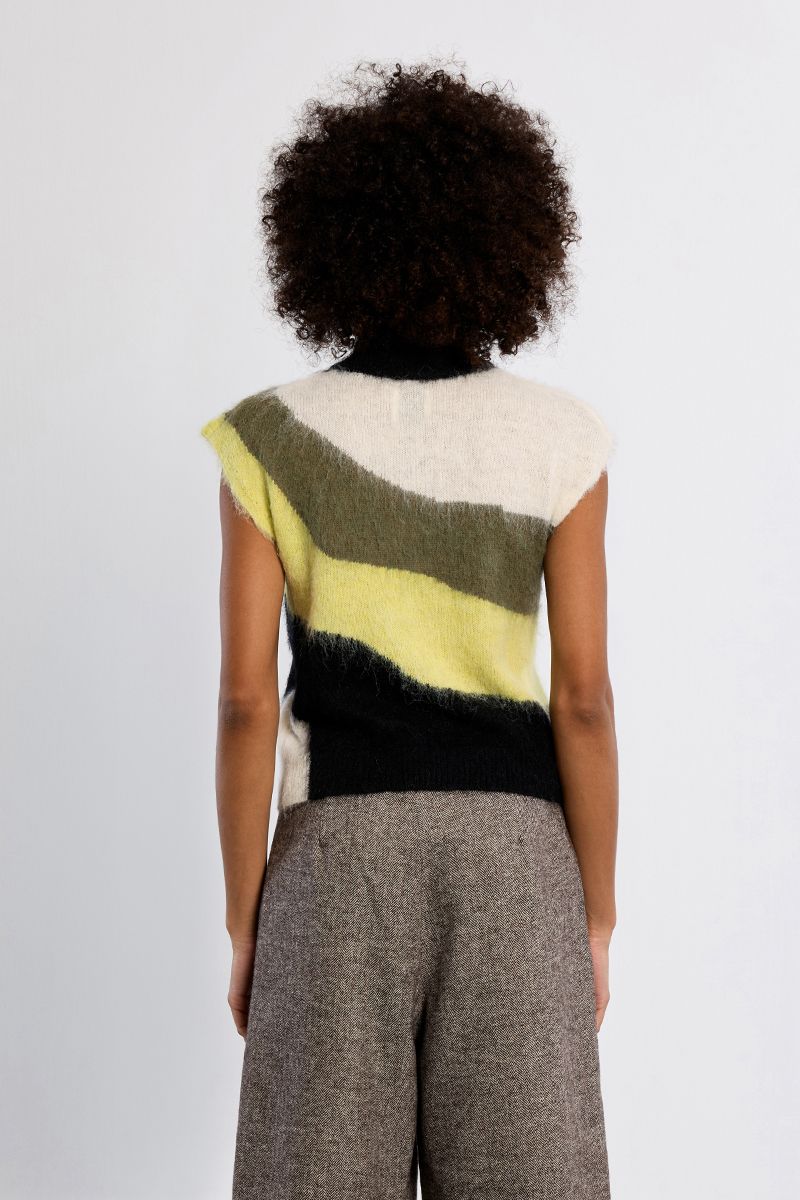 Pull sans manches col roulé tie & dye – Vert citron – Lili Sidonio – Image 5