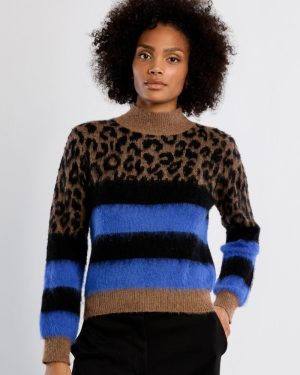 Pull en maille léopard – Marron – Lili Sidonio