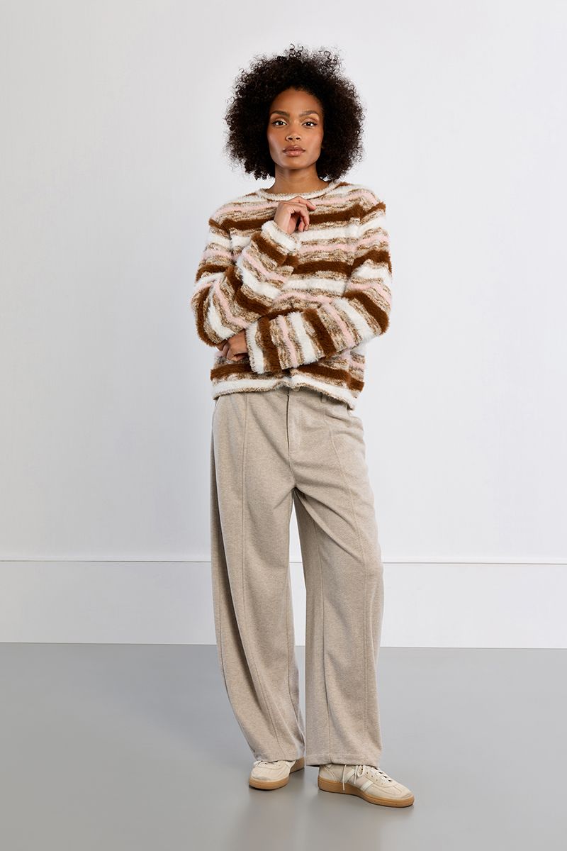 Pull rayé duveteux oversize – Multicolore – Lili Sidonio – Image 3