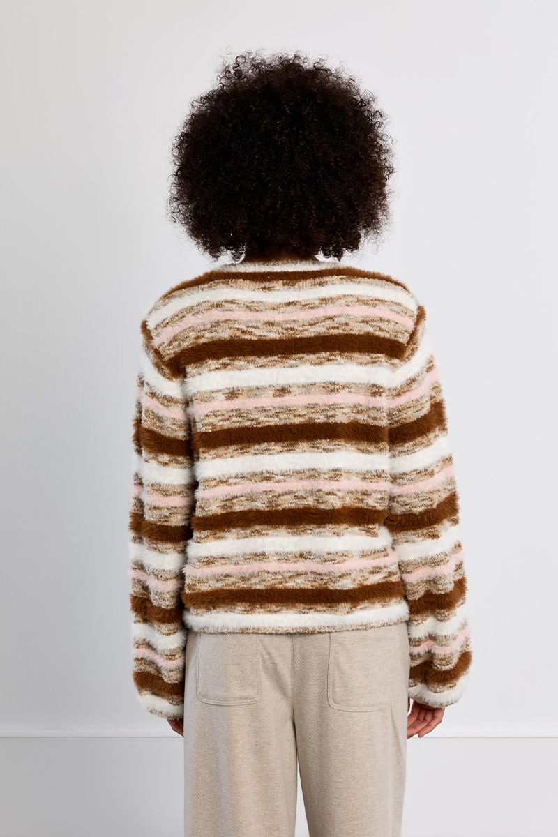Pull rayé duveteux oversize – Multicolore – Lili Sidonio – Image 5