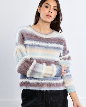 Pull tie & dye à franges – Mauve – Lili Sidonio